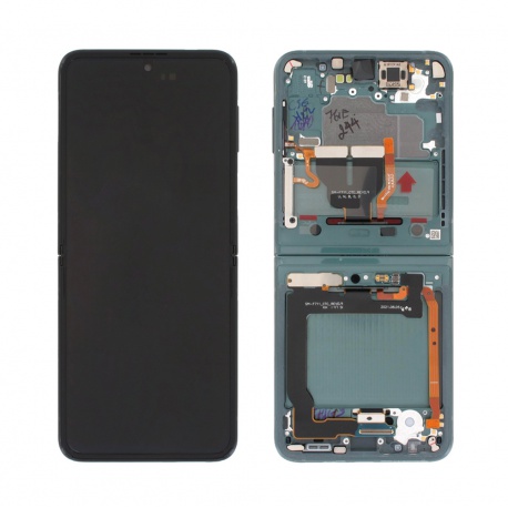 LCD + dotyk + rámeček pro Samsung Galaxy Z Flip 3 5G F711 zelená bez kamery (Service Pack)