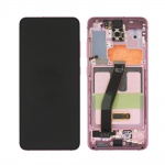 LCD + Dotyk + Rámeček pro Samsung Galaxy S20 4G / 5G SM-G980/SM-G981 růžová (Service Pack)