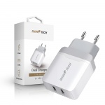 RhinoTech LITE dual USB-A charging adapter 15W white