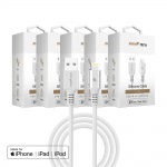 RhinoTech LITE MFi cable with nylon braid USB-A to Lightning 1.2m silver (5pcs)