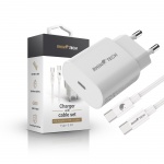 RhinoTech 25W PD charging adapter with USB-C to USB-C 60W 1M white cable