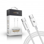 RhinoTech cable with nylon braid USB-C to USB-C 60W 2M white (5pcs set)